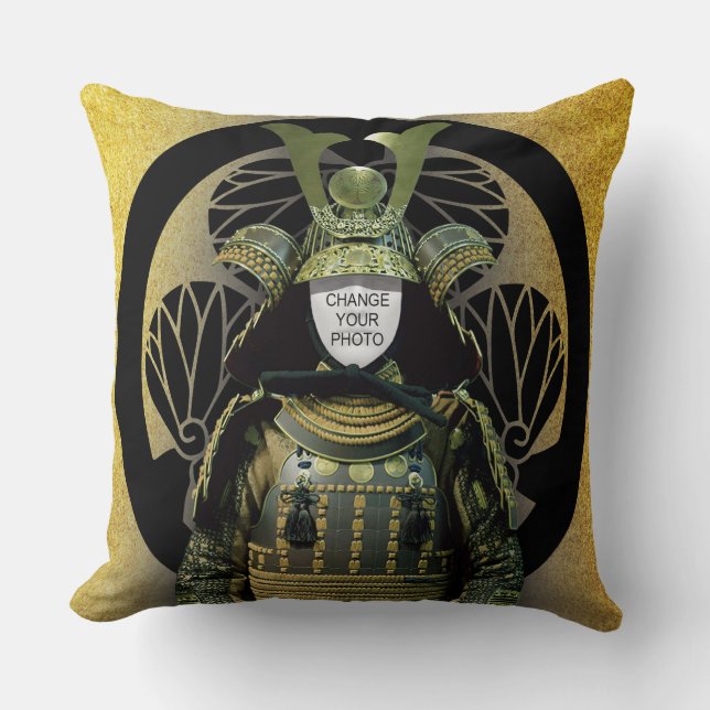 Coussin Changeable Votre Photo, Casque Samurai (Recto)
