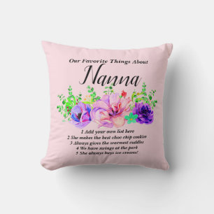 Coussin Changer de nom et de liste - Choses favorites à pr