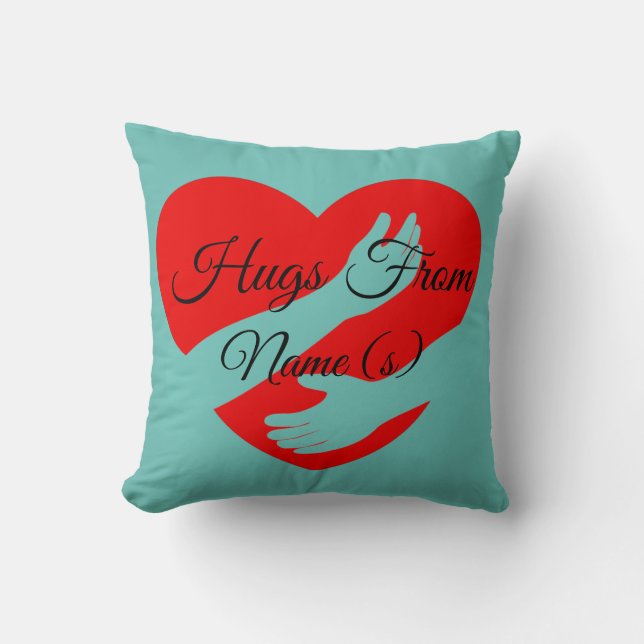 Coussin Changer le nom Texte, Embrous du coeur rouge Armoi (Recto)