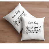 Coussin Chanson d'amour Oiseau Notes Art Noir Blanc