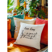 Coussin Chanson d'amour Oiseau Notes Art Noir Blanc