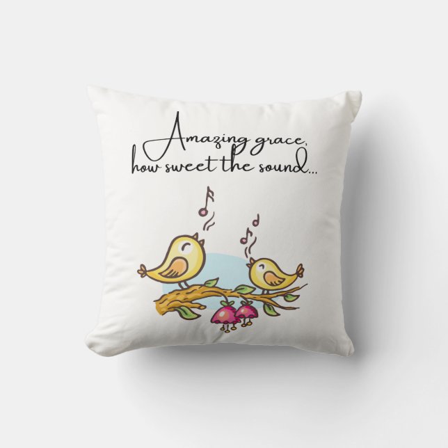 Coussin Chanson Extraordinaire d'oiseau de grâce (Recto)