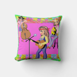 Coussin Chanteur et guitare de Western Cowgirl Band