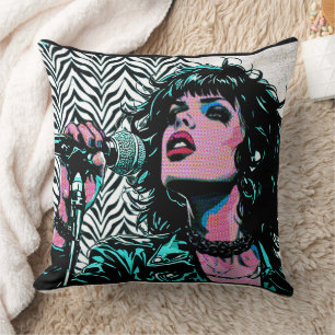 Coussin Chanteur Pop Art Roseurs de Musique Musiciens