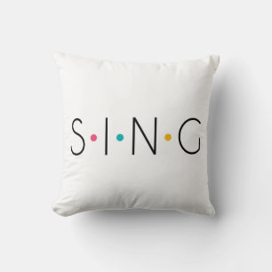 Coussin Chantez le chanteur coloré de points