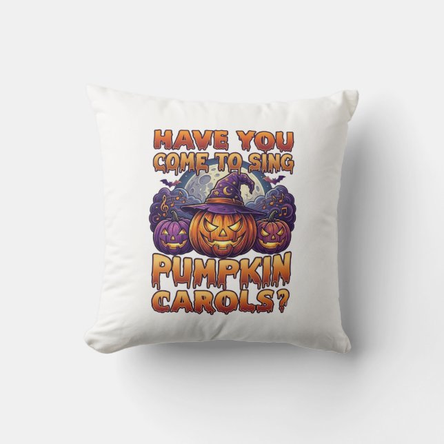 Coussin Chants de citrouille chapeau de sorcière d'Hallowe (Recto)