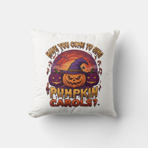 Coussin Chants de citrouille Halloween Citrouilles Chapeau