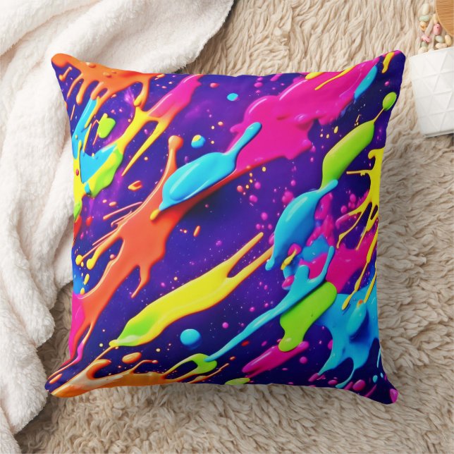 Coussin Chaos coloré dans la plaque Abstraite (Couverture)