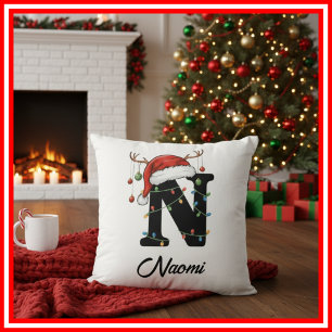 Coussin Chapeau de Santa en bois de cerf de Noël de famill