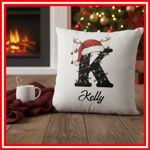 Coussin Chapeau de Santa en bois de cerf de Noël de famill