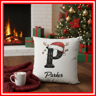 Coussin Chapeau de Santa en bois de cerf de Noël de famill