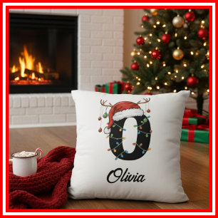 Coussin Chapeau de Santa en bois de cerf de Noël de famill
