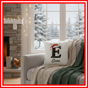 Coussin Chapeau de Santa en bois de cerf de Noël de famill