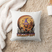 Coussin Chapeau de sorcière de citrouille d'Halloween Chat (Couverture)