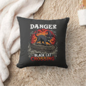 Coussin Chapeau de sorcière de Halloween Danger Black Cat (Couverture)