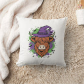 Coussin Chapeau de sorcière de vache des Highlands Hallowe (Couverture)