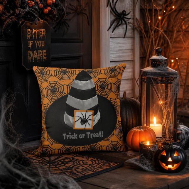 Coussin Chapeau de sorcière Halloween Black Spider / Sombr (Créateur téléchargé)