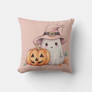 Coussin Chapeau de Sorcières Fantômes Citrouille Lumière R