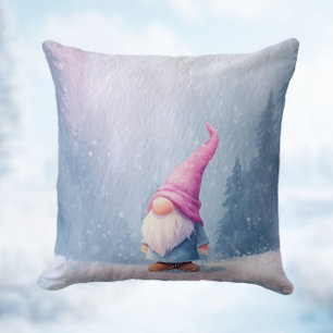 Coussin Chapeau rose lutin d'hiver