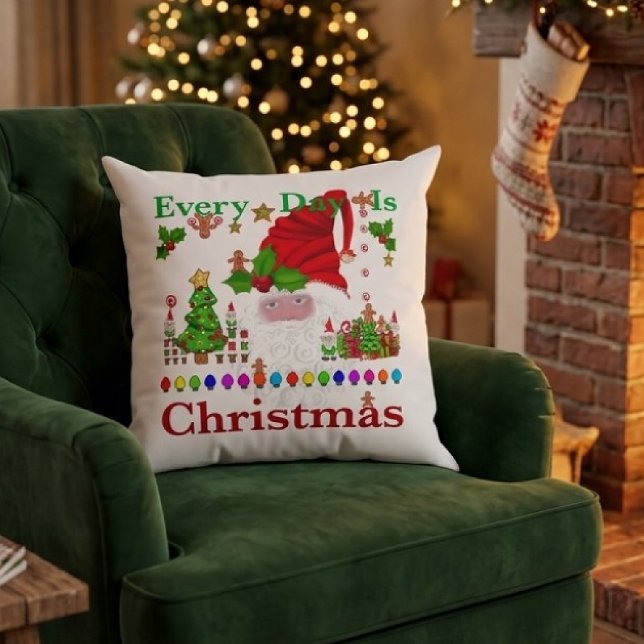 Coussin Chaque Jour Est Noël (Créateur téléchargé)