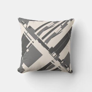Coussin Charbon gris Beige Sud-Ouest Art Look Diagonal