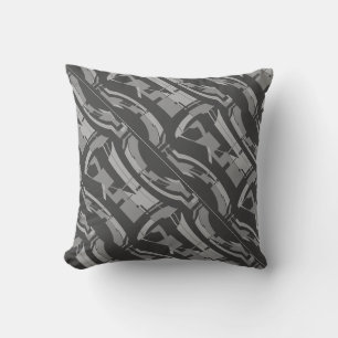 Coussin Charbon gris clair Abstrait Diagonal Art Motif