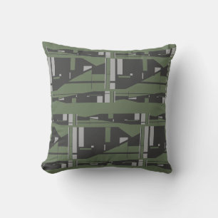 Coussin Charbon gris méditerranéen sur Olive Grandes mosaï