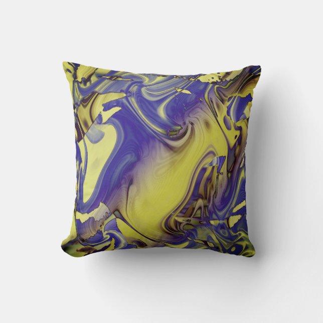 Coussin Charbon jaune pourpre Orné Méditerranée look (Recto)