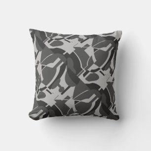 Coussin Charcoal Grey Black Diagonal Abstrait Art Imprimer