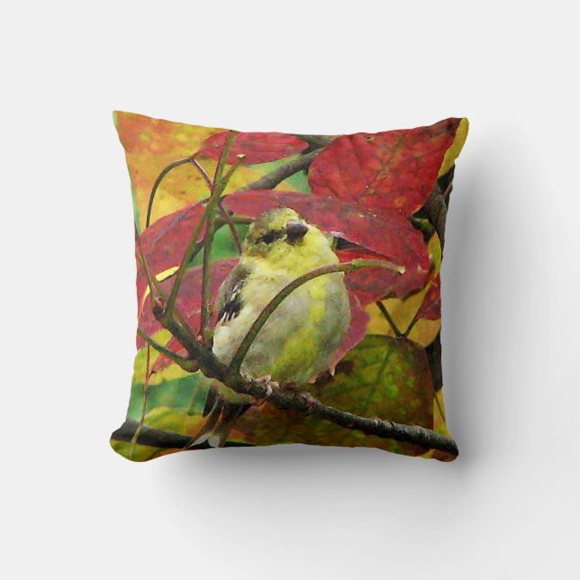 Coussin Chardonneret en automne (Recto)