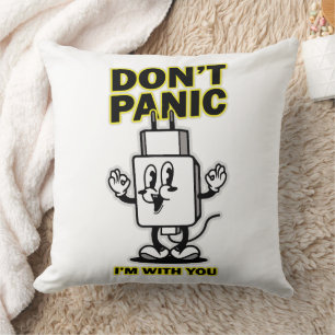 Coussin Chargeur Mobile Dessin Animé Comique : Ne Paniquez