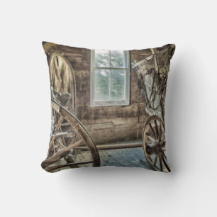 Coussin Chariot couvert, roue de chariot en bois