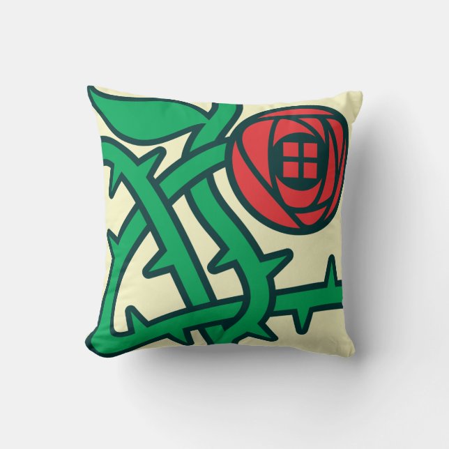 Coussin Charles Rennie Mackintosh Rose Motif Throw Pillo (Recto)