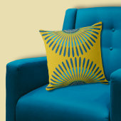 Coussin Charmant été Jaune-Bleu Plumes Star Motif