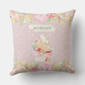 Coussin charmant jardin charmant de fée bébé monogramme en (Verso)