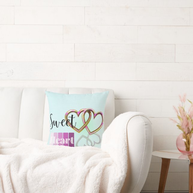 Coussin Charmant Pastel Coeur Épervier (Canapé)