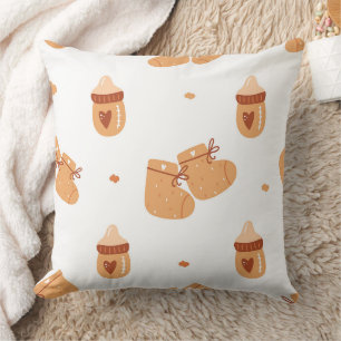 Coussin Charmantes Chaussons de Bébé et Biberon sans Coutu