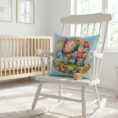 Coussin Charme de Prairie Florale à l'Éléphant Patchwork