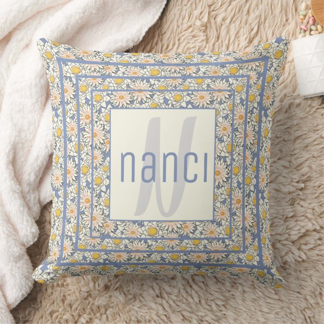 Coussin Charme Floral vintage Monogramme (Couverture)