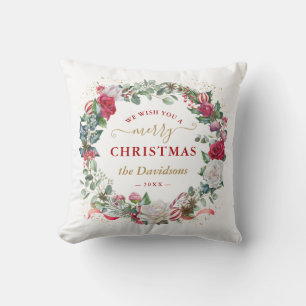 Coussin Charme Nous Vous Souhaitons Une Merry Xmas Wreath 