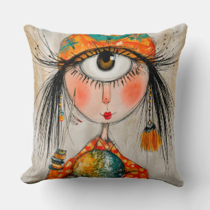 Coussin Charmeuse Cyclope Diseuse de Bonne Aventure