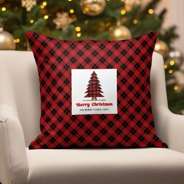 Coussin Charming Buffalo Plaid Personalized Christmas  (Charming Buffalo Plaid Personalized Christmas Pillow)