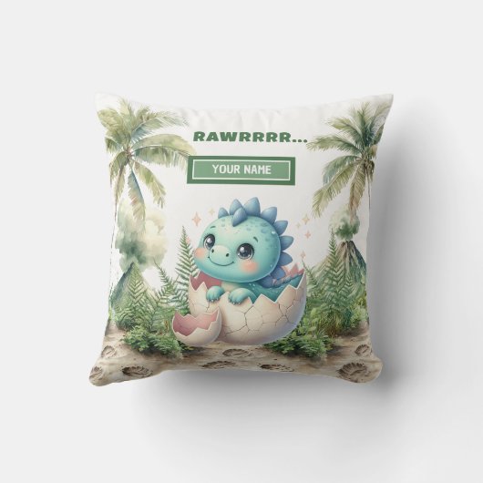 Coussin Charming Hatching Bientôt bébé Dinosaur Nursery (Verso)