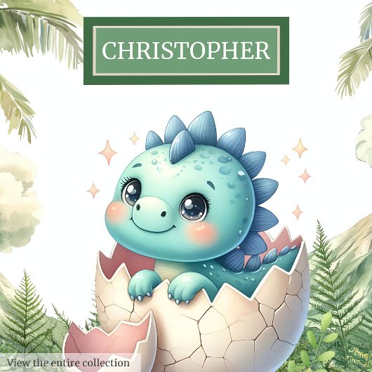 Coussin Charming Hatching Bientôt bébé Dinosaur Nursery