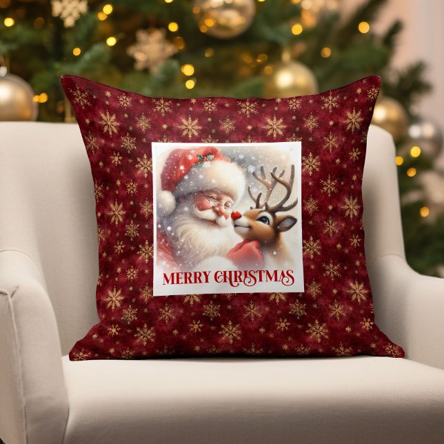 Coussin Charming Santa Rudolph Xmas Pillow Holiday Delight (Charming Santa Rudolph Xmas Pillow Holiday Delight)