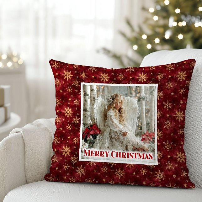 Coussin Charming Victorian Angel Red and Gold Gift Pillow (Charming Victorian Angel Red and Gold Gift Pillow)