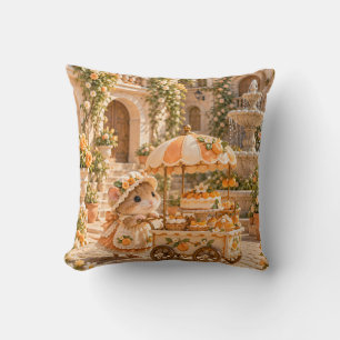 Coussin Charrette de pâtisserie abricot Little Garden Bake