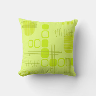 Coussin Chartreuse Abstraite en tissu d'écorce atomique