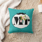 Coussin Chartreuse moderne Turquoise Mariage damassé (Couverture)