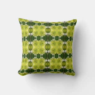Coussin Chartreuse Vert Abstrait Hydrangea Blooms Motif